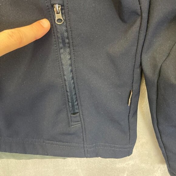 US NAVY Soft Shell Jacket Womens Medium M Fleece Full Zip Up Blue Landway - Picture 6 of 13
